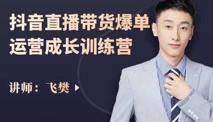 飞樊：抖音直播带货爆单运营成长训练营，手把手教你玩转直播带货-金创谷