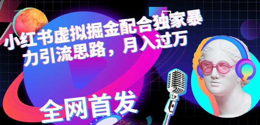 小红书虚拟掘金配合独家首发暴力引流思路，月入过万【揭秘】-金创谷