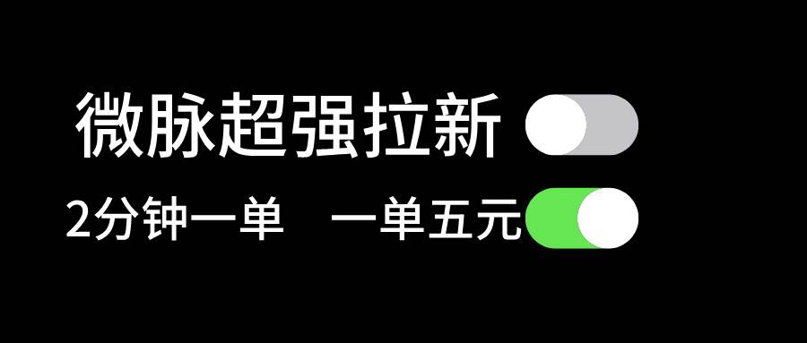 微脉超强拉新， 两分钟1单， 一单利润5块，适合小白-金创谷