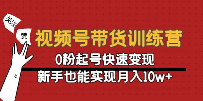 视频号带货训练营：0粉起号快速变现-金创谷