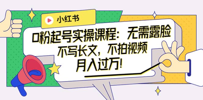 小红书0粉起号实操课程：无需露脸，不写长文，不拍视频月入过万！-金创谷