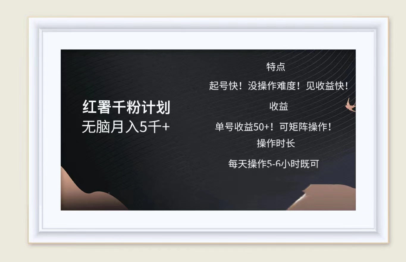红薯千粉计划无脑月入5千➕！既做既赚！-金创谷