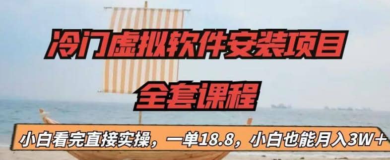 冷门虚拟软件安装项目，一单18.8，小白也能月入3W＋-金创谷