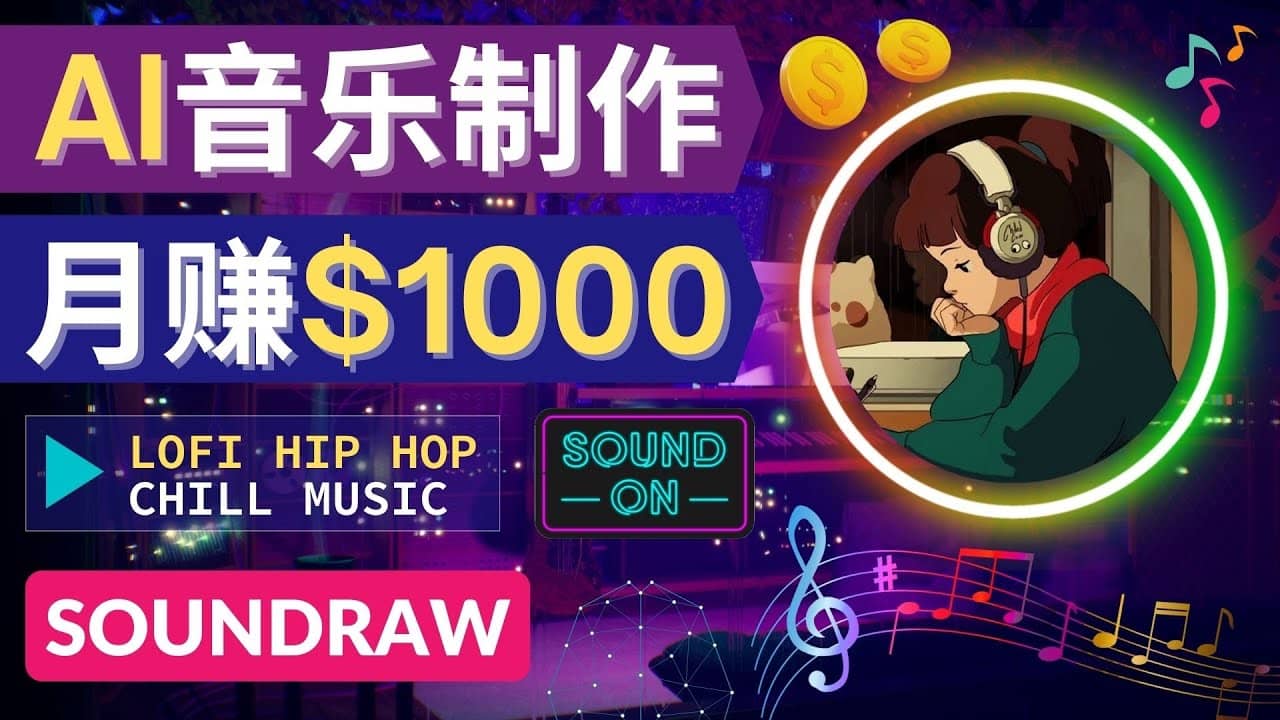 无需任何音乐基础： 使用AI软件制作Lofi Hip Hop Chill Music 月赚1000美元-金创谷