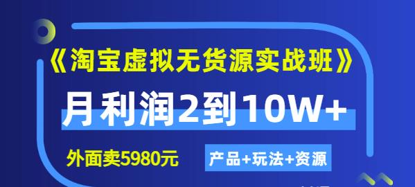 《淘宝虚拟无货源实战班》线上第四期：月利润2到10W+（产品+玩法+资源)-金创谷