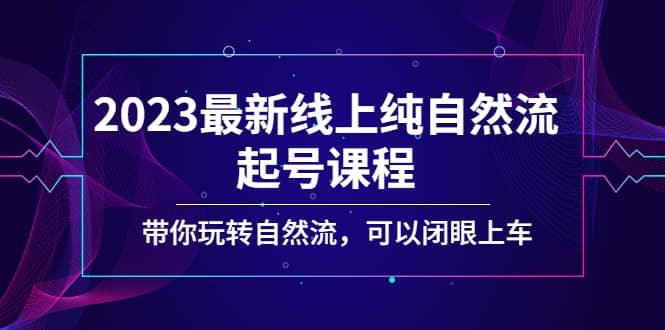 2023最新线上纯自然流起号课程，带你玩转自然流，可以闭眼上车-金创谷