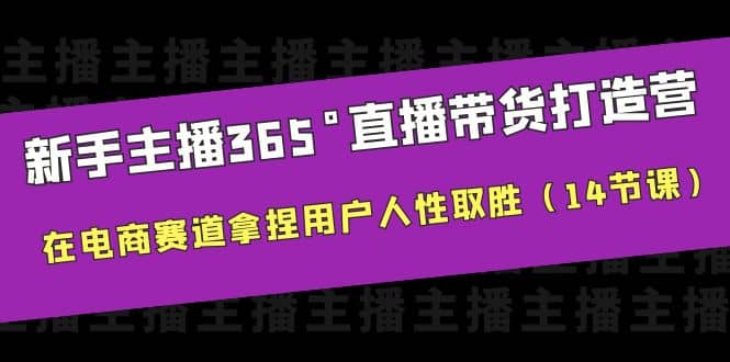 新手主播365°直播带货·打造营，在电商赛道拿捏用户人性取胜（14节课）-金创谷