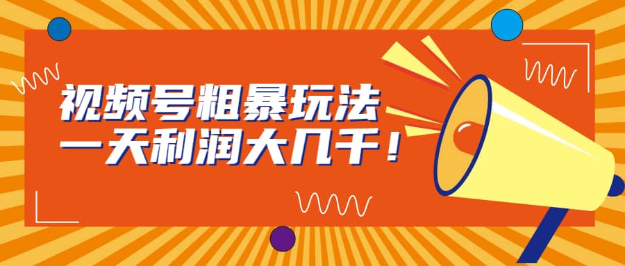 视频号粗暴玩法，一天利润大几千-金创谷
