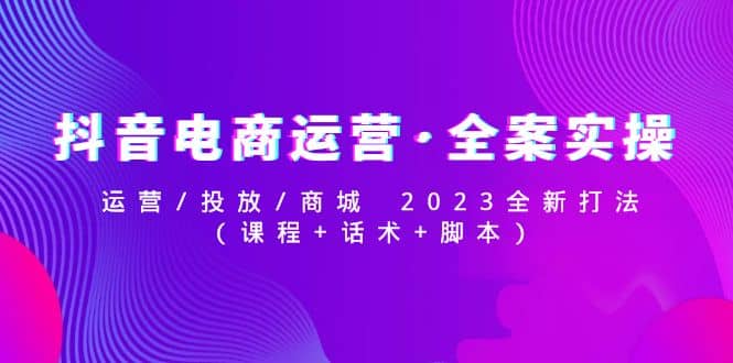 抖音电商运营·全案实操：运营/投放/商城 2023全新打法-金创谷