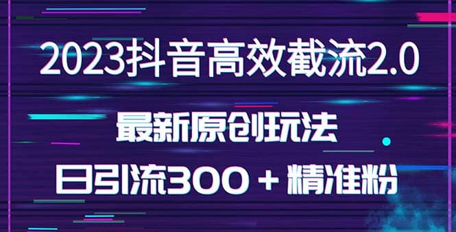 日引300＋创业粉，独家抖音高效截流2.0玩法（价值1280）-金创谷