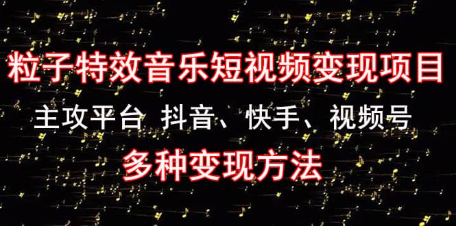 《粒子特效音乐短视频变现项目》主攻平台 抖音、快手、视频号 多种变现方法-金创谷