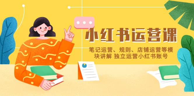 小红书·运营课，笔记运营、规则、店铺运营等模块讲解 独立运营小红书账号-金创谷