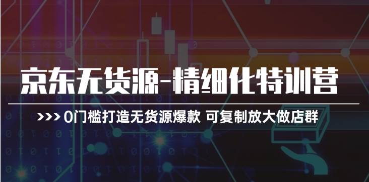 京东无货源-精细化特训营，0门槛打造无货源爆款 可复制放大做店群-金创谷