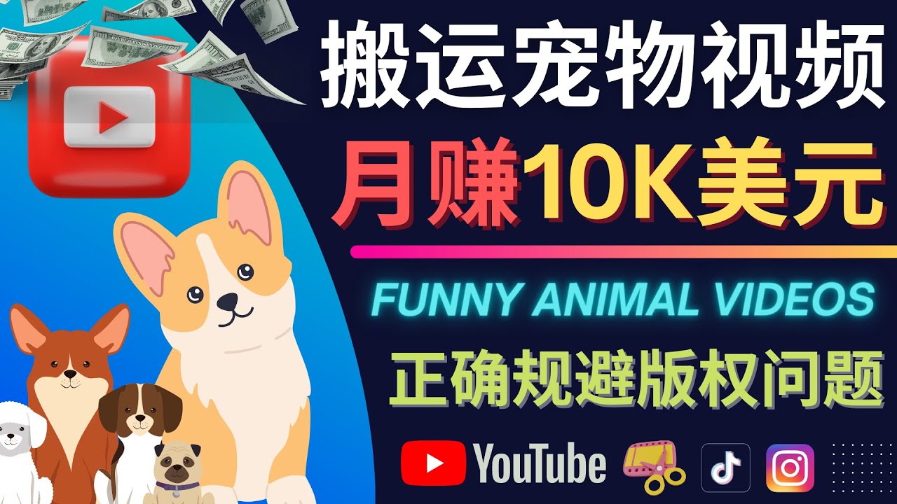 搬运TIKTOK视频到YouTube，并进行二次创作，月赚1万美元以上-金创谷