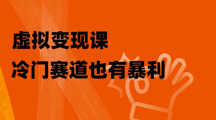 虚拟变现课，冷门赛道也有暴利，手把手教你玩转冷门私域-金创谷