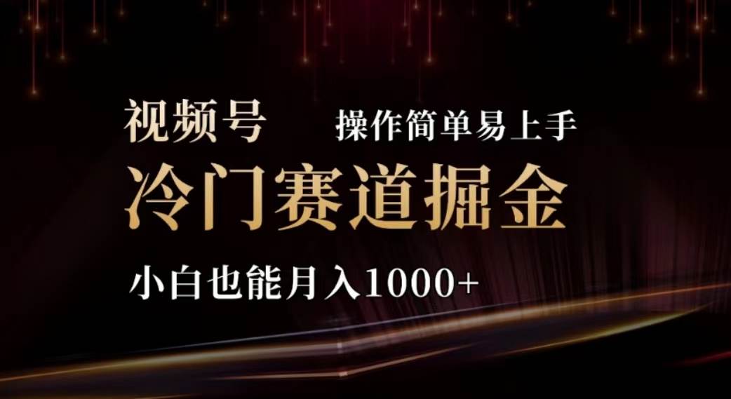2024视频号冷门赛道掘金，操作简单轻松上手，小白也能月入1000+-金创谷