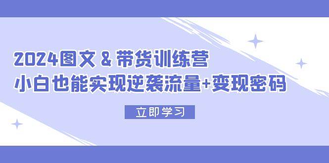 2024 图文+带货训练营，小白也能实现逆袭流量+变现密码-金创谷