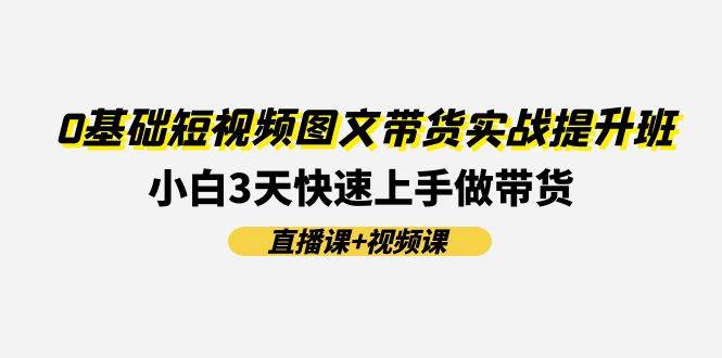 0基础短视频图文带货实战提升班(直播课+视频课)：小白3天快速上手做带货-金创谷