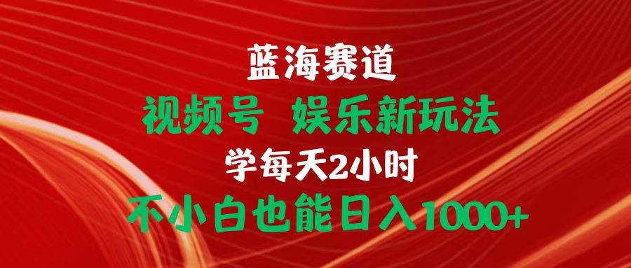 蓝海赛道视频号 娱乐新玩法每天2小时小白也能日入1000+-金创谷