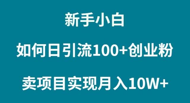 新手小白如何通过卖项目实现月入10W+-金创谷