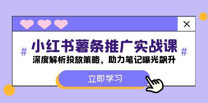 小红书-薯 条 推 广 实战课：深度解析投放策略，助力笔记曝光飙升-金创谷