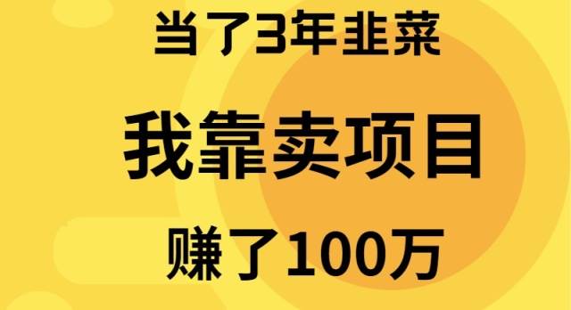 当了3年韭菜，我靠卖项目赚了100万-金创谷