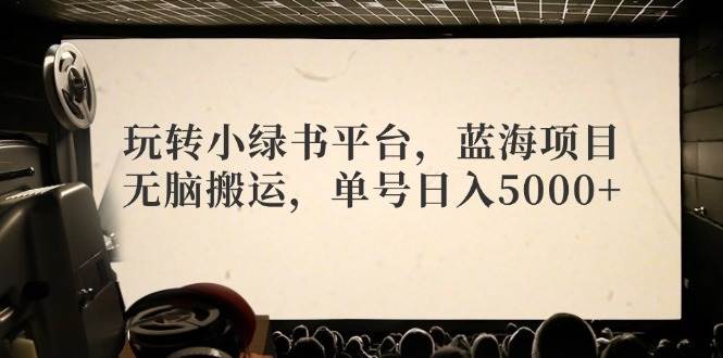 玩转小绿书平台，蓝海项目，无脑搬运，单号日入5000+-金创谷