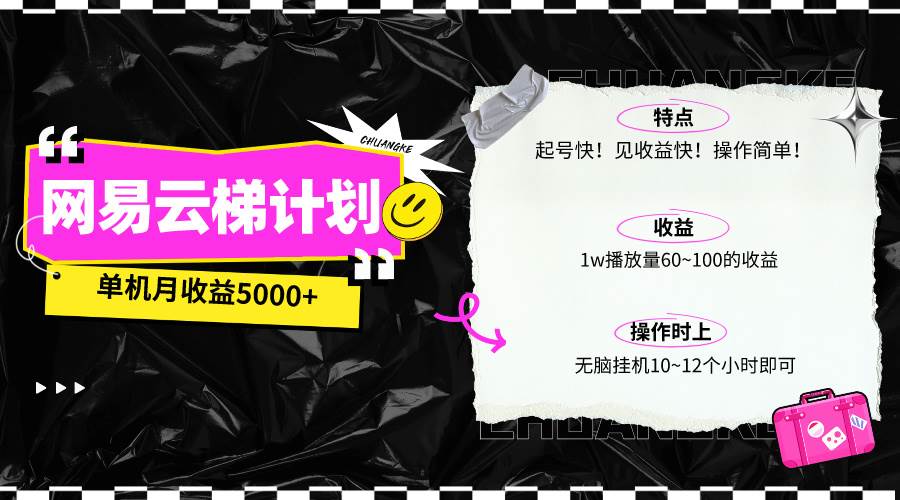 最新网易云梯计划网页版，单机月收益5000+！可放大操作-金创谷