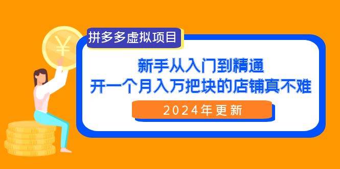 拼多多虚拟项目：入门到精通，开一个月入万把块的店铺 真不难（24年更新）-金创谷