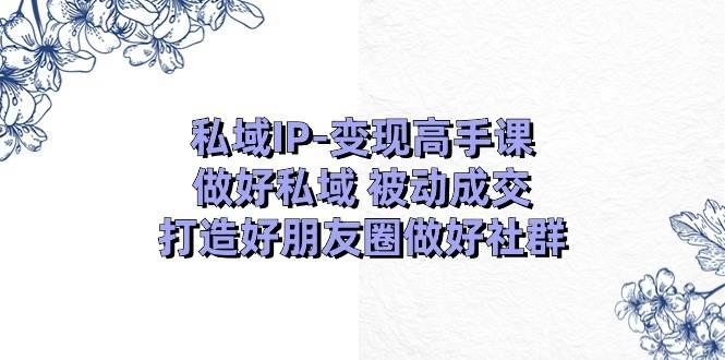 私域IP-变现高手课：做好私域 被动成交，打造好朋友圈做好社群（18节）-金创谷