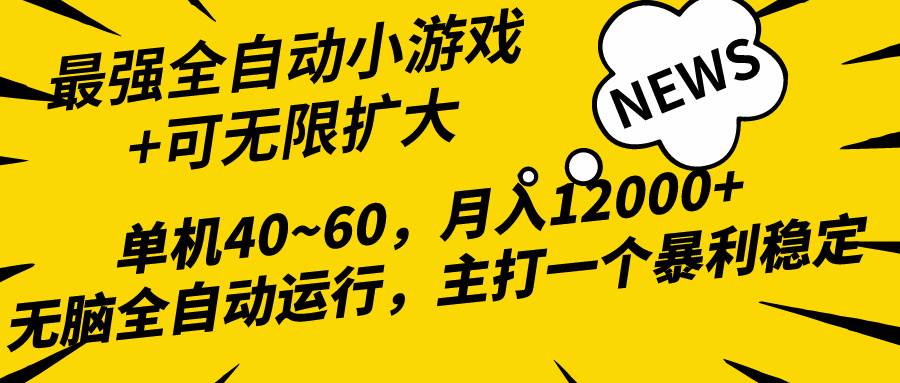 2024最新全网独家小游戏全自动，单机40~60,稳定躺赚，小白都能月入过万-金创谷
