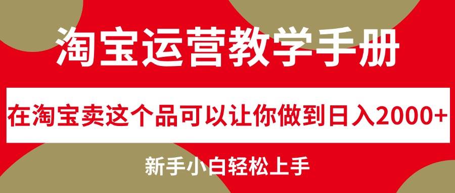 淘宝运营教学手册，在淘宝卖这个品可以让你做到日入2000+，新手小白轻…-金创谷