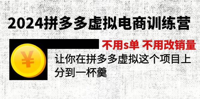 2024拼多多虚拟电商训练营 不s单 不改销量  做虚拟项目分一杯羹(更新10节)-金创谷