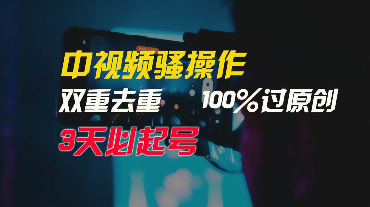中视频骚操作，双重去重100%过原创，3天比必起号，简单无脑，月入3W+-金创谷
