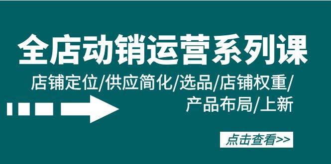 全店·动销运营系列课：店铺定位/供应简化/选品/店铺权重/产品布局/上新-金创谷