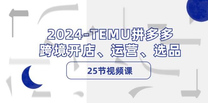 2024-TEMU拼多多·跨境开店、运营、选品（25节视频课）-金创谷