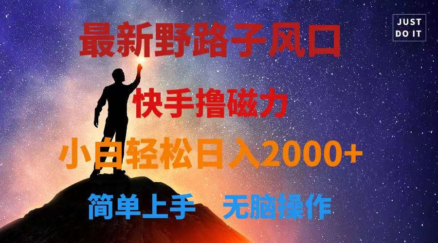 最新风口！快手撸磁力，野路子，小白无脑操作日入2000+-金创谷