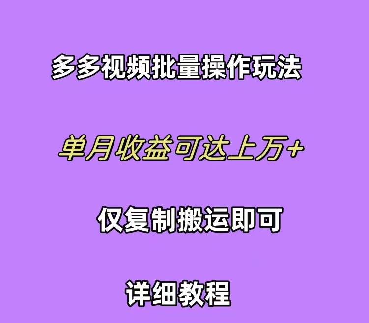 拼多多视频带货快速过爆款选品教程 每天轻轻松松赚取三位数佣金 小白必…-金创谷