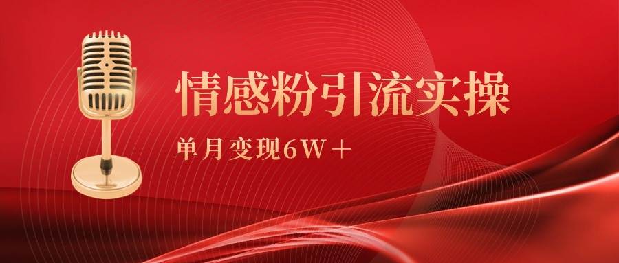 单月变现6w+，情感粉引流变现实操课-金创谷