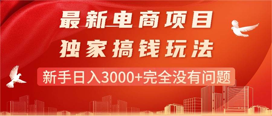 最新电商项目-搞钱玩法，新手日入3000+完全没有问题-金创谷