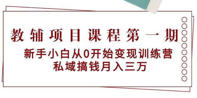 教辅项目课程第一期：新手小白从0开始变现训练营  私域搞钱月入三万-金创谷