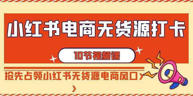小红书电商-无货源打卡，抢先占领小红书无货源电商风口（10节课）-金创谷