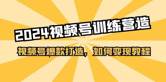 2024视频号训练营，视频号爆款打造，如何变现教程（20节课）-金创谷