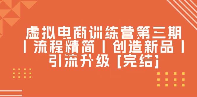 虚拟电商训练营第三期丨流程精简丨创造新品丨引流升级 [完结]-金创谷