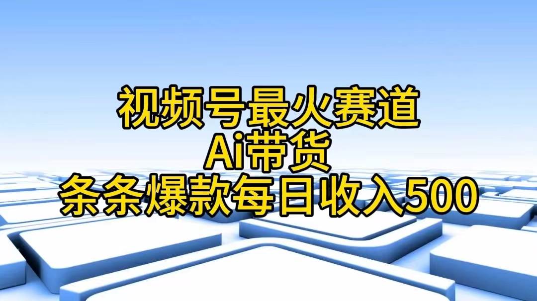 视频号最火赛道——Ai带货条条爆款每日收入500-金创谷
