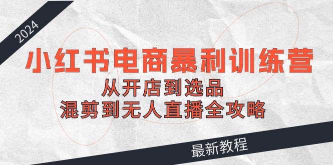 2024小红书电商暴利训练营：从开店到选品，混剪到无人直播全攻略-金创谷