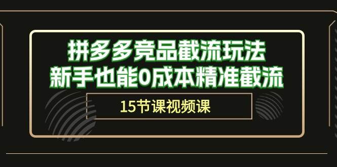 拼多多竞品截流玩法，新手也能0成本精准截流（15节课）-金创谷