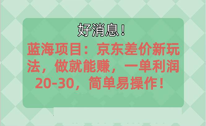 越早知道越能赚到钱的蓝海项目：京东大平台操作，一单利润20-30，简单…-金创谷