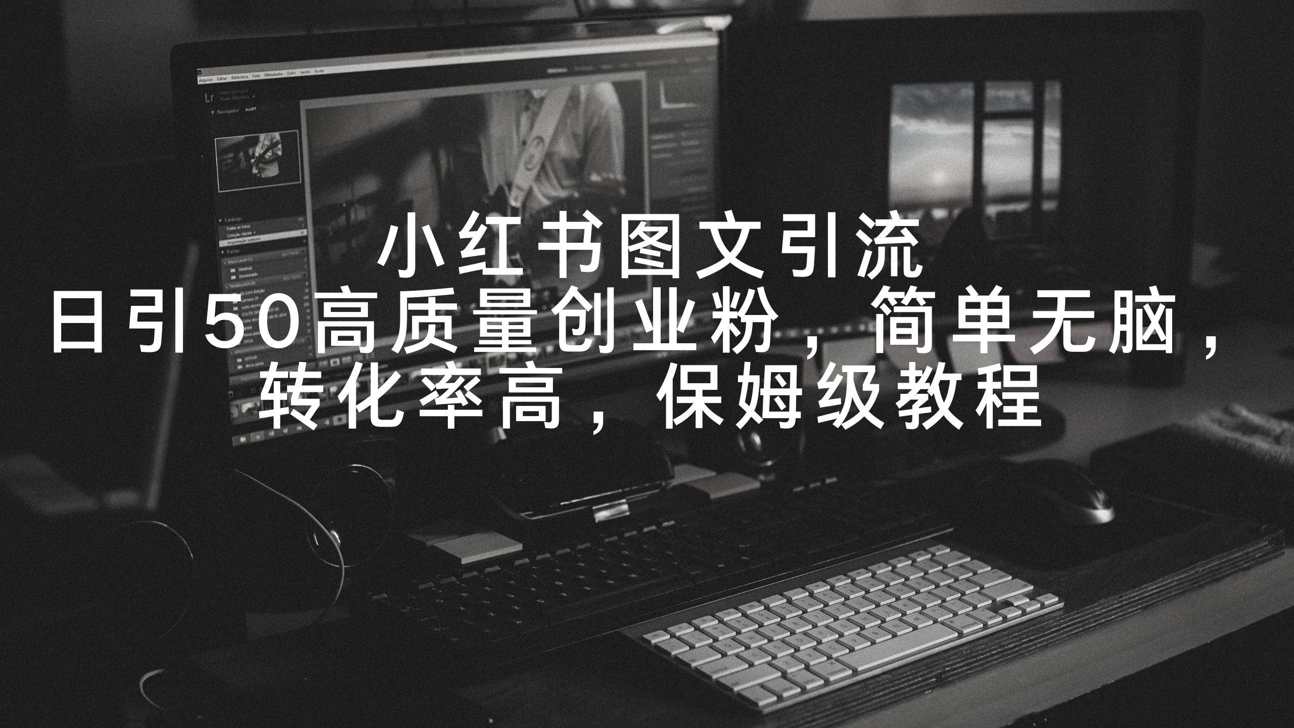 小红书图文引流，日引50高质量创业粉，简单无脑，转化率高，保姆级教程-金创谷