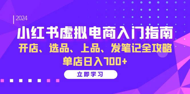 小红书虚拟电商入门指南：开店、选品、上品、发笔记全攻略 单店日入700+-金创谷